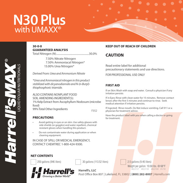 N30 plus w/UMAXX 30-0-0 — Foliars — Harrells-MAX | Harrell's